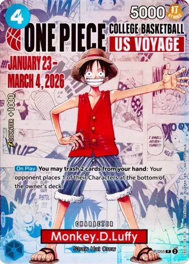 (PSA10)モンキー・D・ルフィ(英語版/COLLEGE BASKETBALL US VOYAGE)｜ONE PIECEカードゲーム