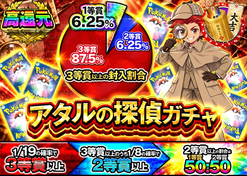 ポケカオリパ アタルの探偵ガチャ グラフ｜クローブオリパ