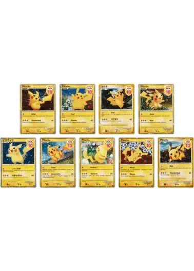 【連番9枚セット】PSA10 ピカチュウ(ワールド/英語)+PSA10 ピカチュウ(ワールド/イタリア語)+PSA10 ピカチュウ(ワールド/韓国語)+PSA10 ピカチュウ(ワールド/スペイン語)+PSA10 ピカチュウ(ワールド/日本語/青背景)+PSA10 ピカチュウ(ワールド/ドイツ語)+PSA10 ピカチュウ(ワールド/フランス語)+PSA10 ピカチュウ(ワールド/ポーランド語)+PSA10 ピカチュウ(ワールド/ポルトガル語)｜ポケモンカードゲーム