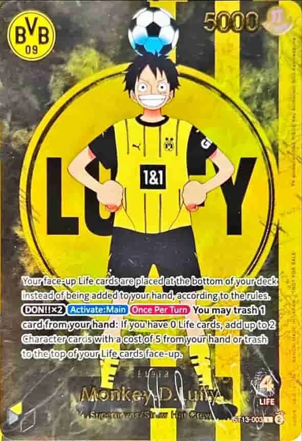 (PSA)モンキー・D・ルフィ (ドルトムントコラボ) 英語 - L (ST13-003)｜ONE PIECEカードゲーム