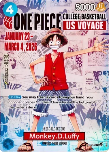 (PSA10)モンキー・D・ルフィ(英語版/COLLEGE BASKETBALL US VOYAGE)｜ONE PIECEカードゲーム